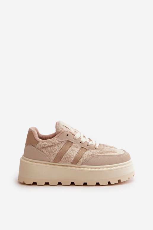 opInarmen Sneakers model schoenen Dames met platform met opInarming beige Daivlene opInarmen Sneakers model schoenen Dames met platform met opInarming beige Daivlene