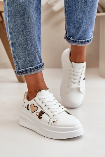 Sneakers model schoenen Dames met platform Met sierlijk Oppisem Initte kleur Orlian