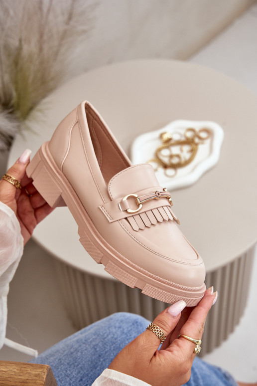 dames mocassins met ornamenten Eko Leer beige Tialorae