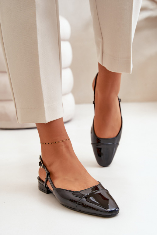 Gelakte ballerinas Op een lage hak met open hiel zInart Kairael