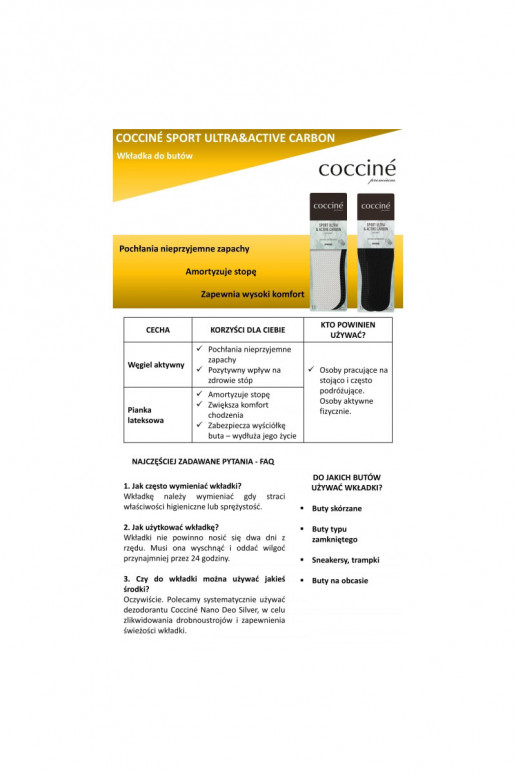 Coccine Inlegzolen met actieve koolstof Sport Ultra Met actieve koolstof Coccine Inlegzolen met actieve koolstof Sport Ultra Met actieve koolstof