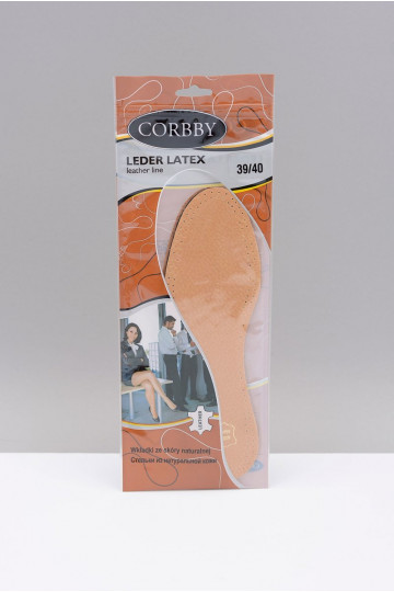 Corbby LEDER LATEX Leren inlegzolen met actieve kool