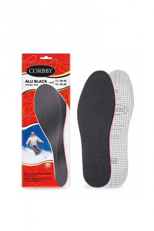 Corbby ALU ZWART Drielaagse inlegzolen met aluminiumfolie Corbby ALU ZWART Drielaagse inlegzolen met aluminiumfolie