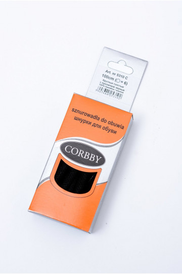 Corbby zwarte gewaxte dikke veters 2