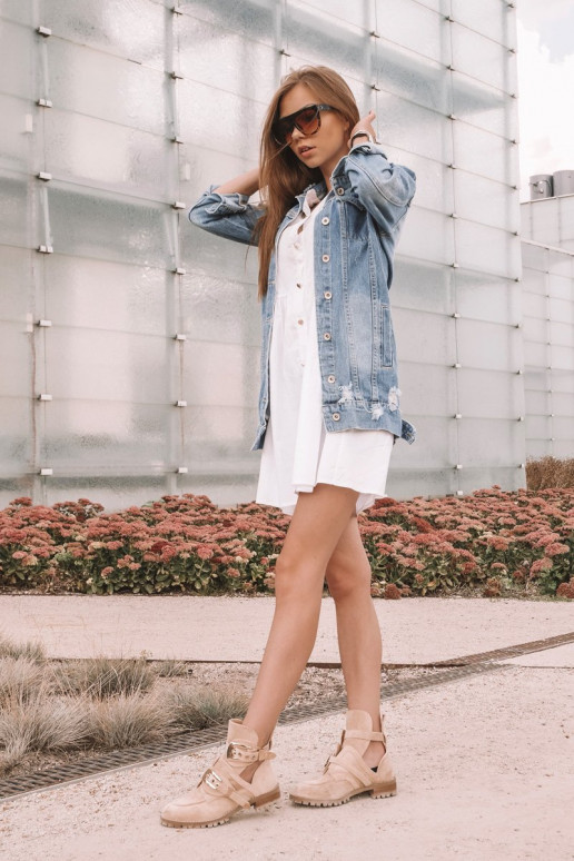 Lu Boo beige suède rockgirl-laarzen Lu Boo beige suède rockgirl-laarzen