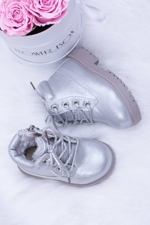 Verwarmde zilveren kinderlaarzen Dexter