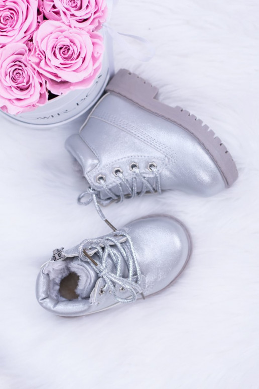 Verwarmde zilveren kinderlaarzen Dexter