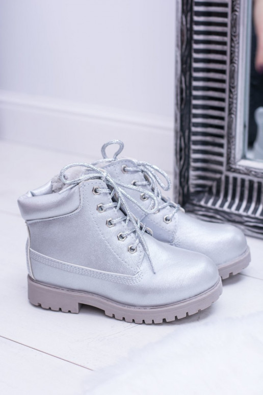 Verwarmde zilveren kinderlaarzen Dexter