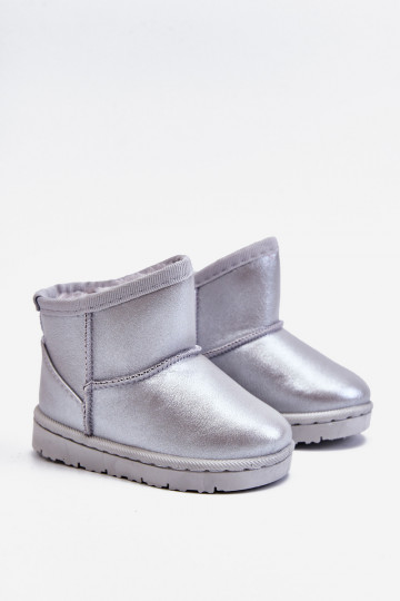 Warme kinder snowboots in zilverkleur Scooby