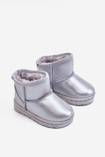Warme kinder snowboots in zilverkleur Scooby 2