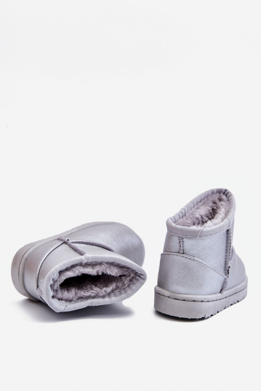 Warme kinder snowboots in zilverkleur Scooby