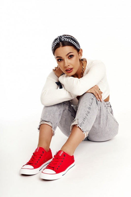 Klassiek model platte schoenen Big Star DD274339 kleur rood Klassiek model platte schoenen Big Star DD274339 kleur rood