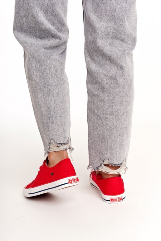 Klassiek model platte schoenen Big Star DD274339 kleur rood Klassiek model platte schoenen Big Star DD274339 kleur rood