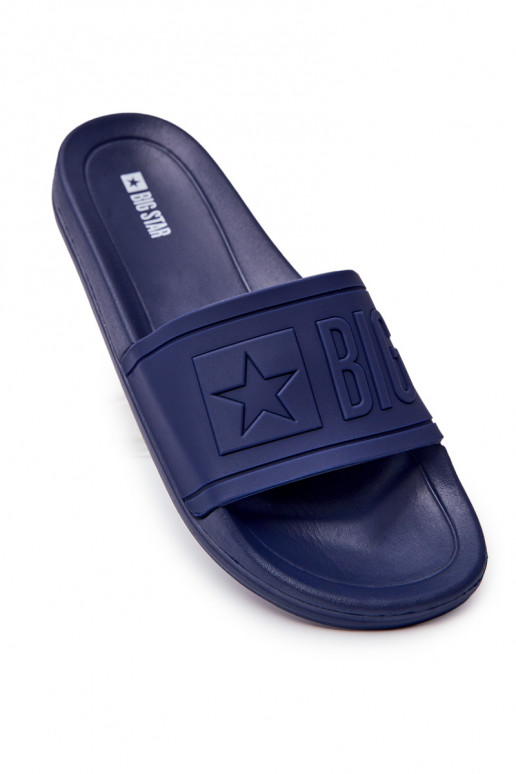 Slippers voor heren Big Star Rubber donkerblauwe kleur DD174688 Slippers voor heren Big Star Rubber donkerblauwe kleur DD174688