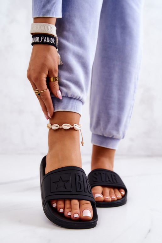 Damespantoffels Big Star zwarte kleur DD274A271 Damespantoffels Big Star zwarte kleur DD274A271