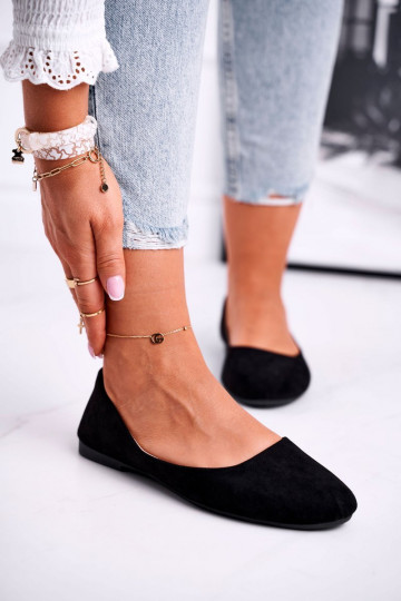 Ballerina's gemaakt van suède in de zwarte kleur Lasota