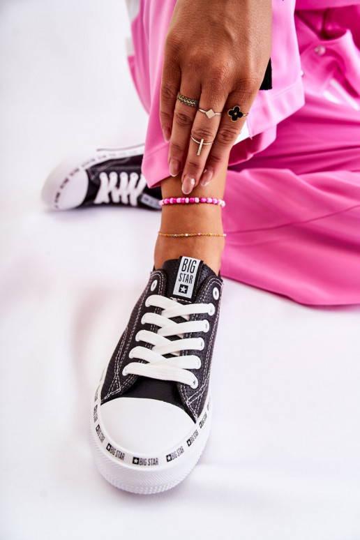 Damesschoenen Big Star met opengewerkte elementen in de kleur zwart FF274023