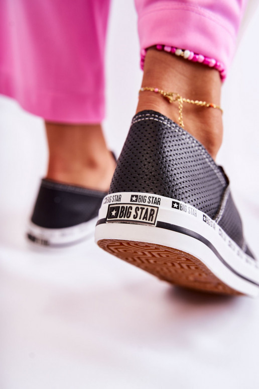 Damesschoenen Big Star met opengewerkte elementen in de kleur zwart FF274023