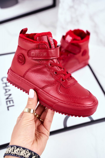 Verwarmde sportschoenen voor kinderen Big Star GG374042 rode kleur