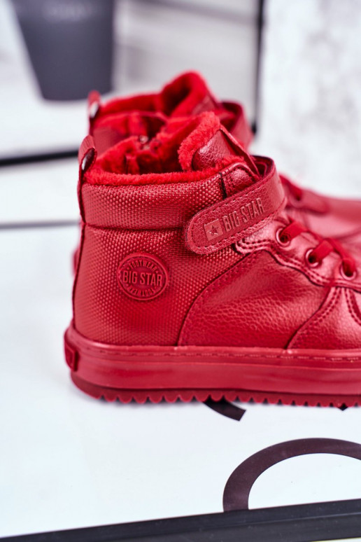 Verwarmde sportschoenen voor kinderen Big Star GG374042 rode kleur