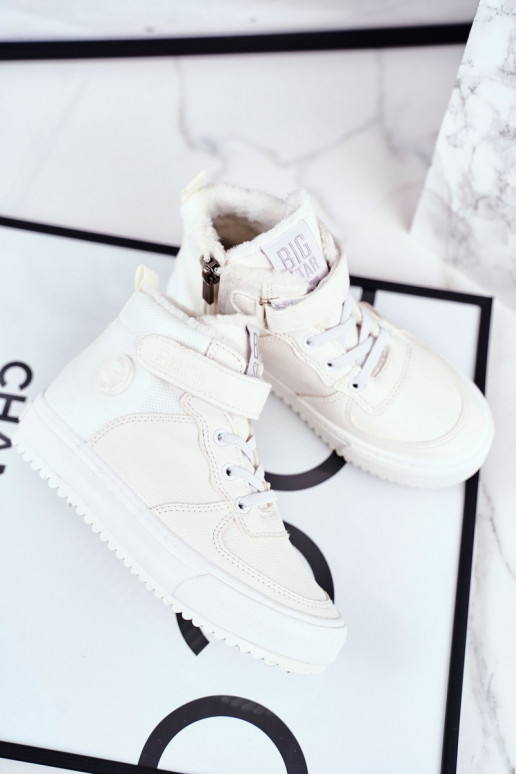 Verwarmde sportschoenen voor kinderen Big Star GG374041 witte kleur
