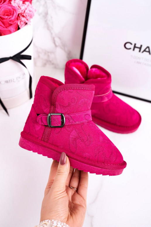Kindersnowboots met bont roze Kawai