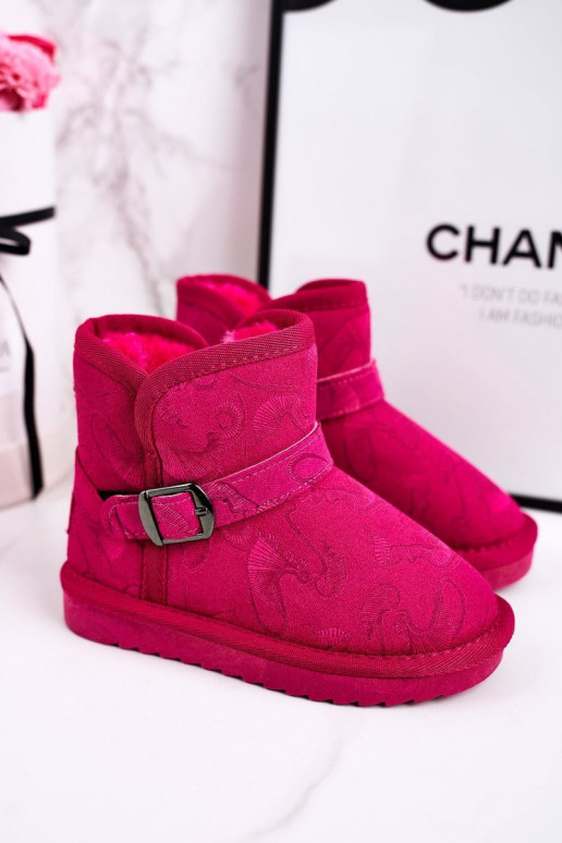 Kindersnowboots met bont roze Kawai