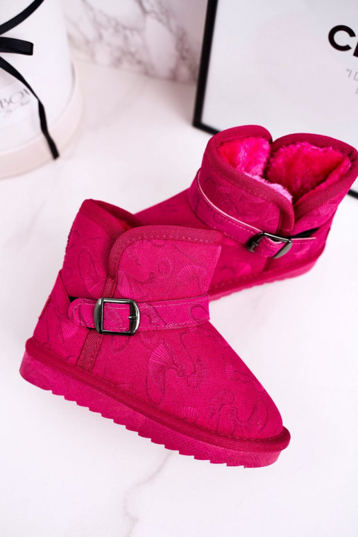 Kindersnowboots met bont roze Kawai