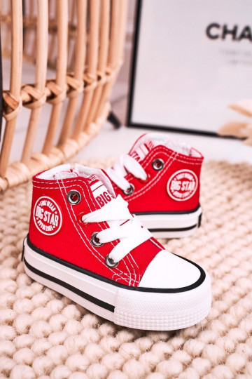 Vrijetijdsschoenen voor kinderen met zolen met ritsen BIG STAR HH374190 rode kleur 2