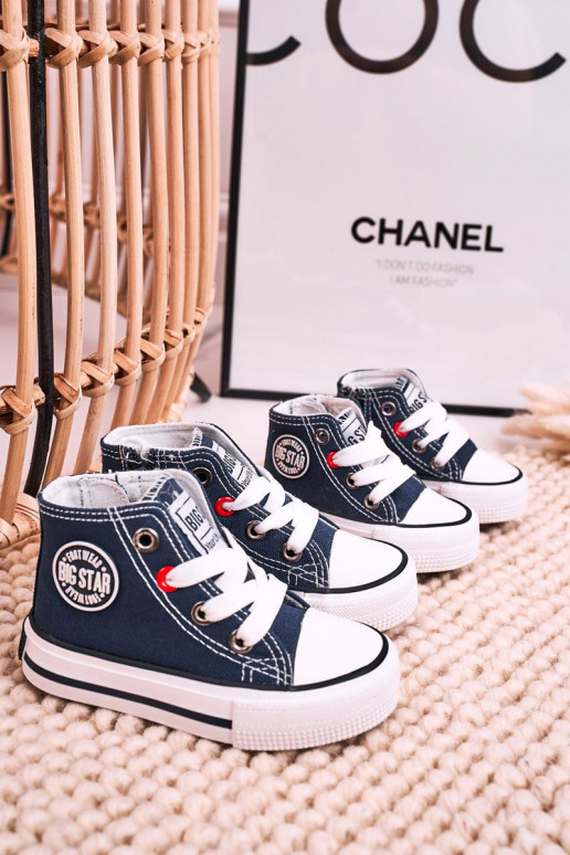 Kindervrijetijdsschoenen met zolen met rits BIG STAR HH374189 donkerblauw Kindervrijetijdsschoenen met zolen met rits BIG STAR HH374189 donkerblauw