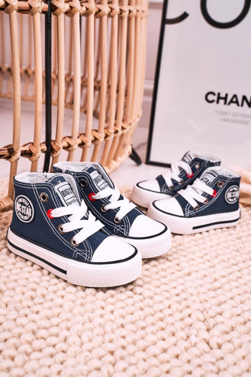 Kindervrijetijdsschoenen met zolen met rits BIG STAR HH374189 donkerblauw Kindervrijetijdsschoenen met zolen met rits BIG STAR HH374189 donkerblauw