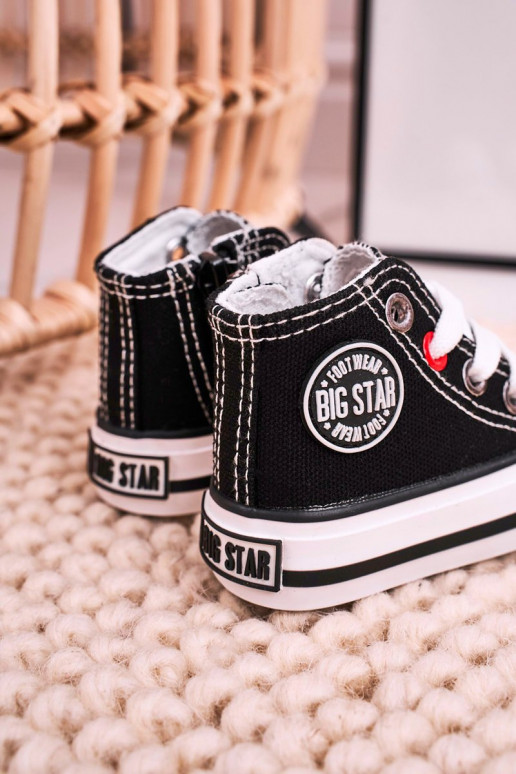 Vrijetijdsschoenen voor kinderen met zolen met ritsen BIG STAR HH374188 zwarte kleur