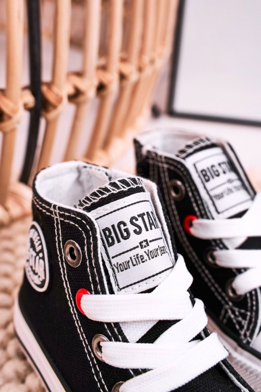 Vrijetijdsschoenen voor kinderen met zolen met ritsen BIG STAR HH374188 zwarte kleur