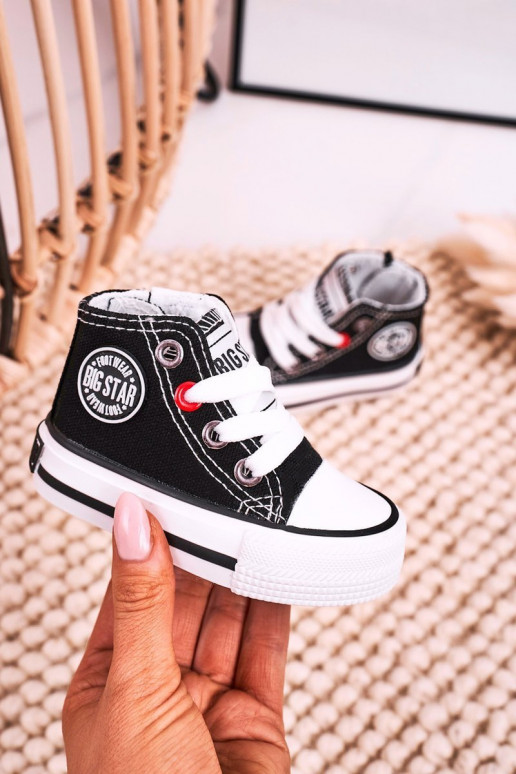 Vrijetijdsschoenen voor kinderen met zolen met ritsen BIG STAR HH374188 zwarte kleur