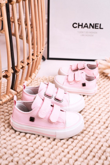 Vrijetijdsschoenen voor kinderen met zelfklevende sluitingen BIG STAR HH374203 roze kleur
