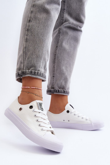 Klassiek model sneakers met platte zolen BIG STAR AA274010 witte kleur