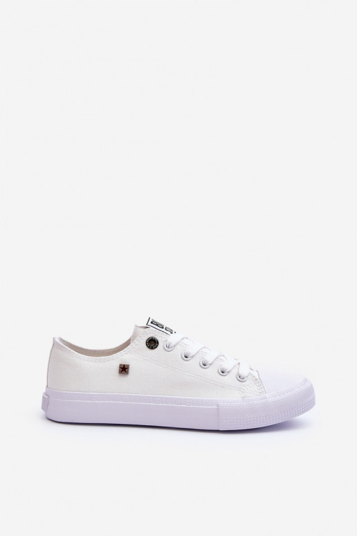Klassiek model sneakers met platte zolen BIG STAR AA274010 witte kleur