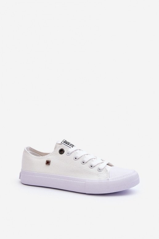 Klassiek model sneakers met platte zolen BIG STAR AA274010 witte kleur