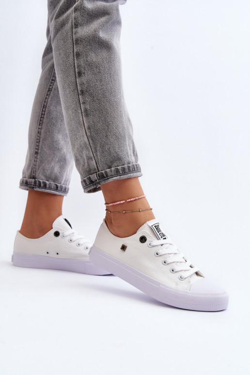 Klassiek model sneakers met platte zolen BIG STAR AA274010 witte kleur
