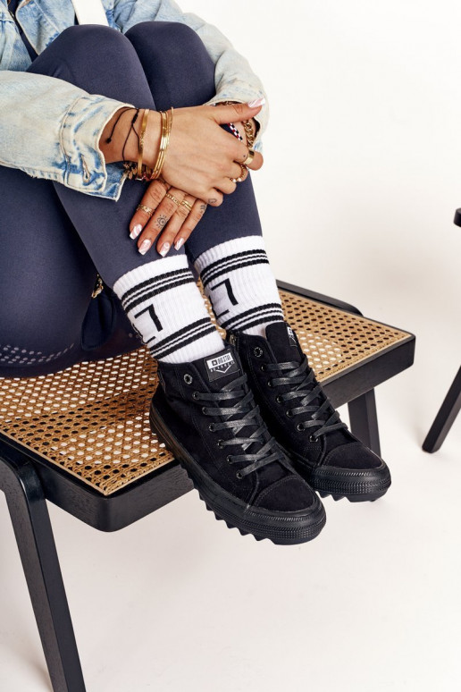 vrijetijdsschoenen met zolen met brede zolen BIG STAR FF274244 zwarte kleur vrijetijdsschoenen met zolen met brede zolen BIG STAR FF274244 zwarte kleur