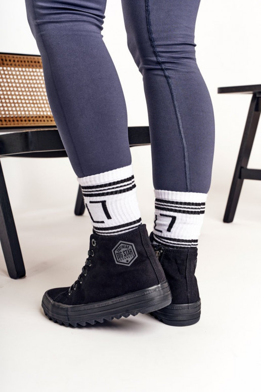 vrijetijdsschoenen met zolen met brede zolen BIG STAR FF274244 zwarte kleur vrijetijdsschoenen met zolen met brede zolen BIG STAR FF274244 zwarte kleur