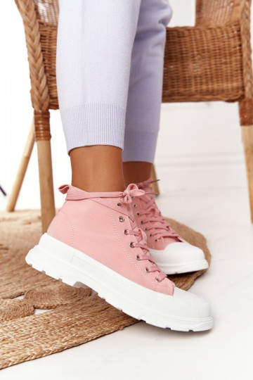 roze Trissy vrijetijdsschoenen met brede zolen 2