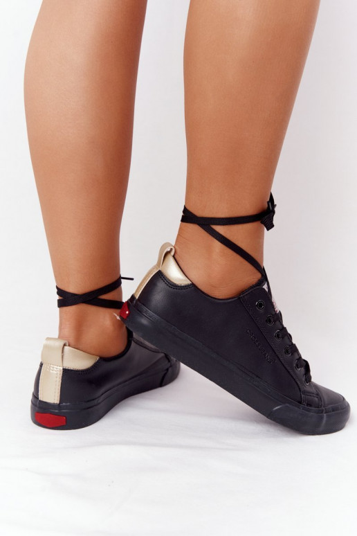 Natuurlijk leren sneakers CROSS JEANS HH2R4003C zwarte kleur Natuurlijk leren sneakers CROSS JEANS HH2R4003C zwarte kleur