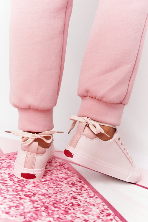 Natuurlijk leren sneakers CROSS JEANS HH2R4004C roze kleur Natuurlijk leren sneakers CROSS JEANS HH2R4004C roze kleur