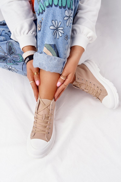 lichtbruine Trissy vrijetijdsschoenen met brede zolen lichtbruine Trissy vrijetijdsschoenen met brede zolen