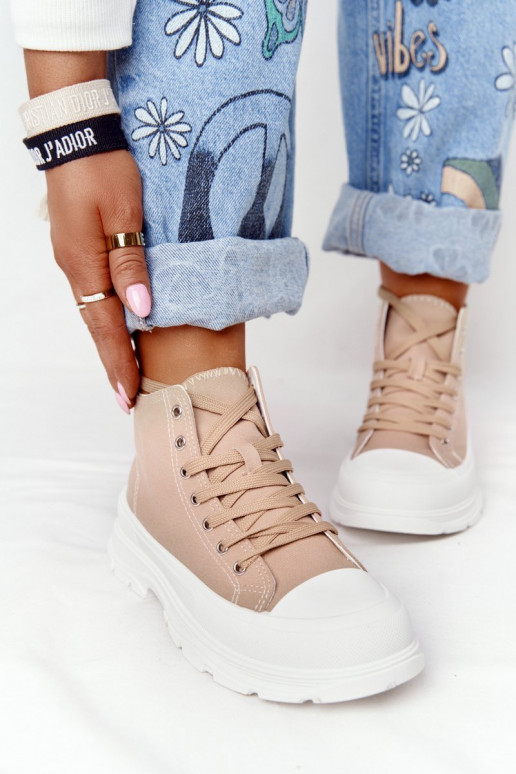 lichtbruine Trissy vrijetijdsschoenen met brede zolen lichtbruine Trissy vrijetijdsschoenen met brede zolen