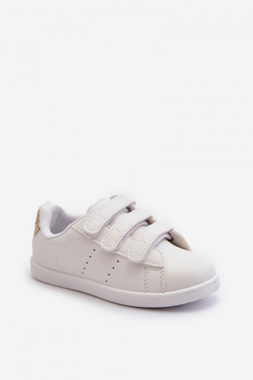 Kindersneakers met zelfklevende sluitingen Wit-goud kleur Cute Girl