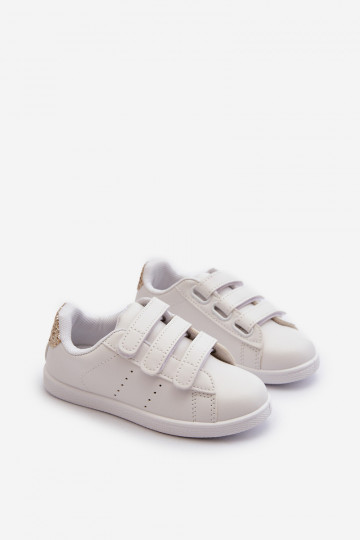 Kindersneakers met zelfklevende sluitingen Wit-goud kleur Cute Girl 2