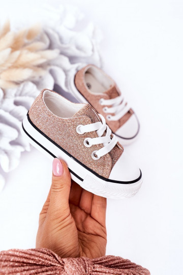 Kindercasual schoenen met glitters in roségouden kleur Bling-Bling 2