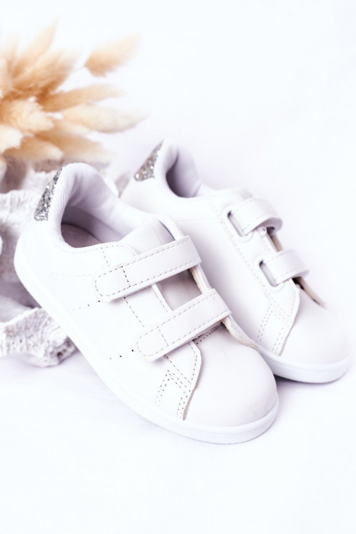 Kindersneakers met zelfklevende sluitingen Wit-zilverkleur Cute Girl